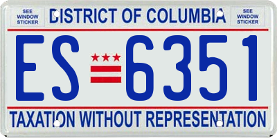 DC license plate ES6351