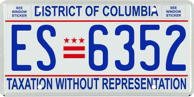 DC license plate ES6352