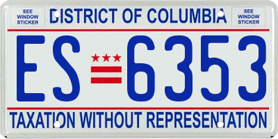 DC license plate ES6353