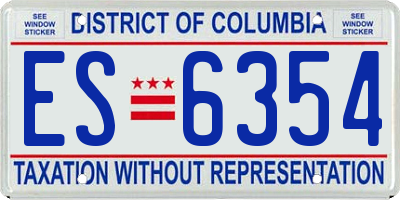 DC license plate ES6354