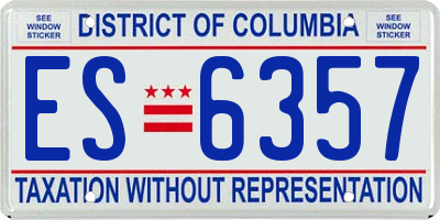 DC license plate ES6357