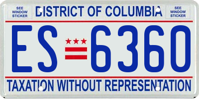 DC license plate ES6360