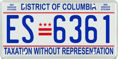 DC license plate ES6361