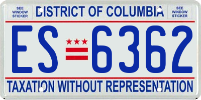 DC license plate ES6362