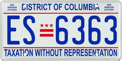 DC license plate ES6363