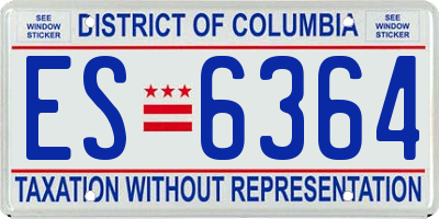 DC license plate ES6364