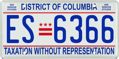 DC license plate ES6366