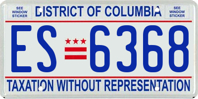 DC license plate ES6368