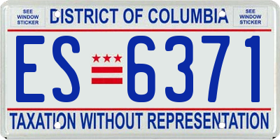 DC license plate ES6371
