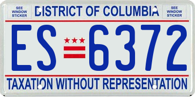 DC license plate ES6372