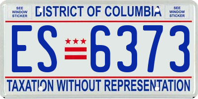 DC license plate ES6373