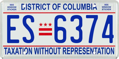DC license plate ES6374