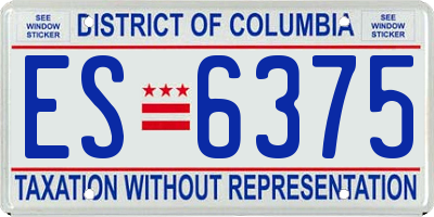 DC license plate ES6375