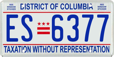 DC license plate ES6377