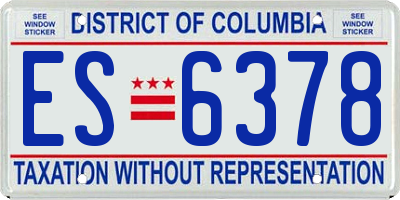 DC license plate ES6378