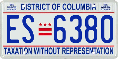 DC license plate ES6380