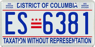 DC license plate ES6381
