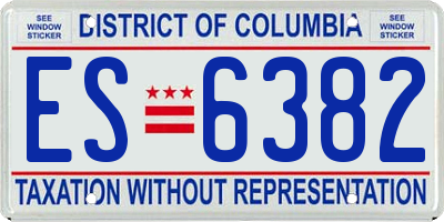 DC license plate ES6382