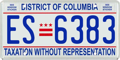 DC license plate ES6383