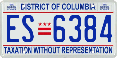 DC license plate ES6384