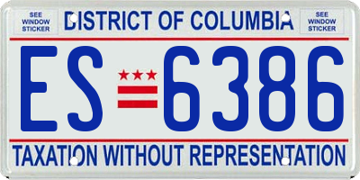DC license plate ES6386