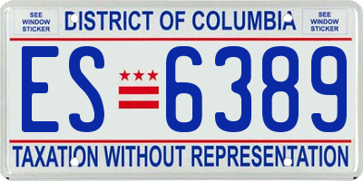 DC license plate ES6389