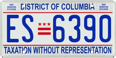 DC license plate ES6390