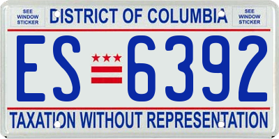 DC license plate ES6392