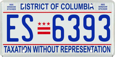 DC license plate ES6393