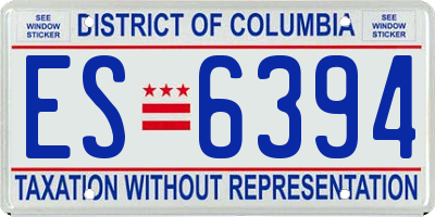 DC license plate ES6394