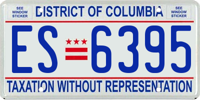 DC license plate ES6395