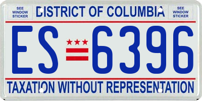 DC license plate ES6396