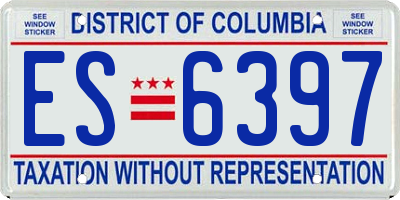 DC license plate ES6397