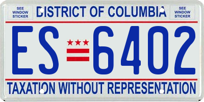 DC license plate ES6402
