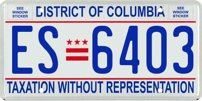 DC license plate ES6403