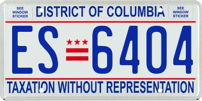 DC license plate ES6404