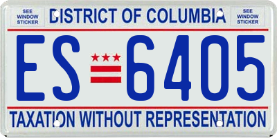 DC license plate ES6405