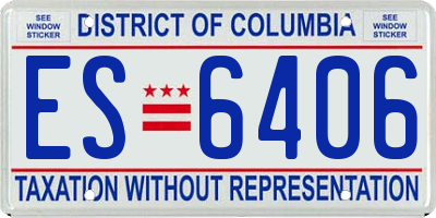 DC license plate ES6406