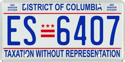 DC license plate ES6407