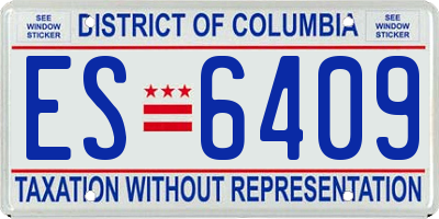 DC license plate ES6409