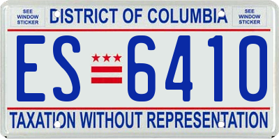 DC license plate ES6410