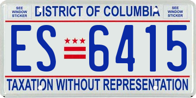 DC license plate ES6415