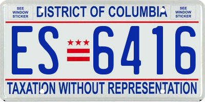 DC license plate ES6416