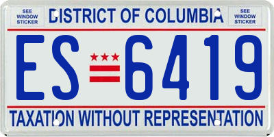 DC license plate ES6419