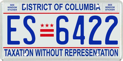 DC license plate ES6422