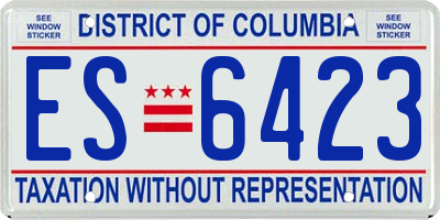 DC license plate ES6423