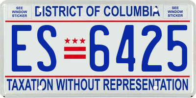 DC license plate ES6425