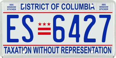 DC license plate ES6427