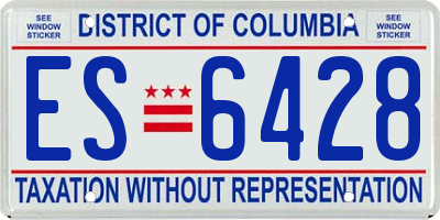 DC license plate ES6428
