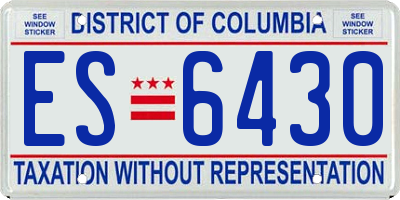DC license plate ES6430